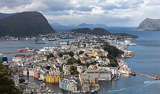 Widok z góry Aksla na Ålesund